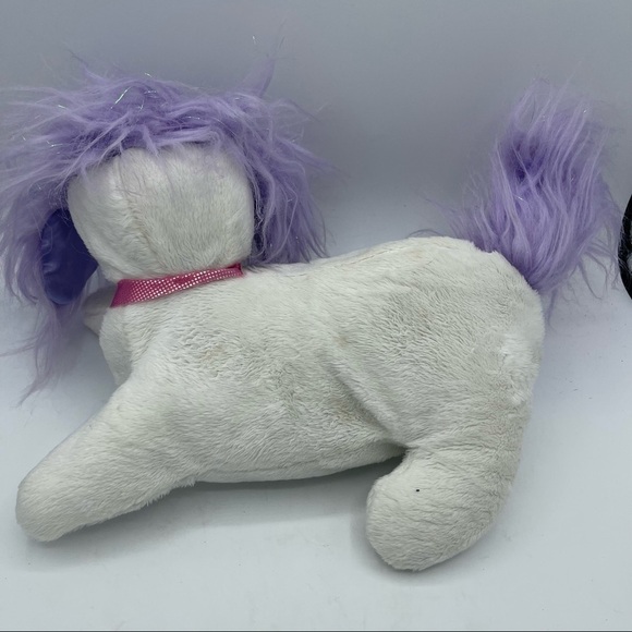 Puppy Surprise Plush 13" Purple Hair Just Play 2014 White Mommy Dog 3 Puppies - Picture 3 of 5